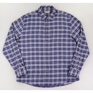 Faherty The All Time Shirt Mens XL Blue Plaid Flannel Lightweight Button Down